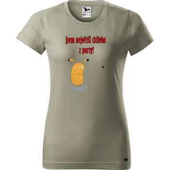 Dámské tričko s potiskem Citlivka z party Barva trička: Světlá khaki - 28, Velikost: XS