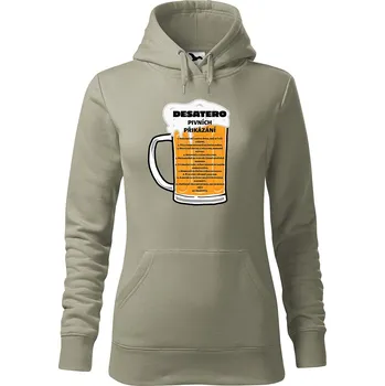 Pánská mikina Dámská mikina Pivní desatero Velikost (žena): S, Vyberte barvu: Světlá khaki
