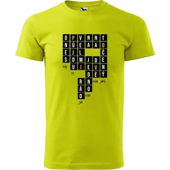 Pánské oblečení Pánské tričko s potiskem Pivo křížovka Velikost: S, Barva trička: Limetková