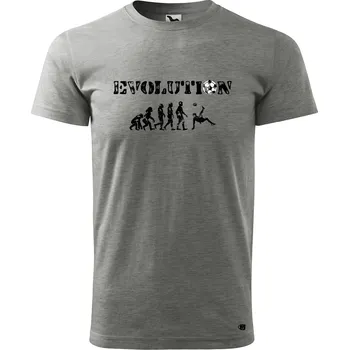 Pánské tričko Pánské tričko s potiskem Evolution fotbal Velikost: 2XL, Barva trička: Tmavě šedý melír