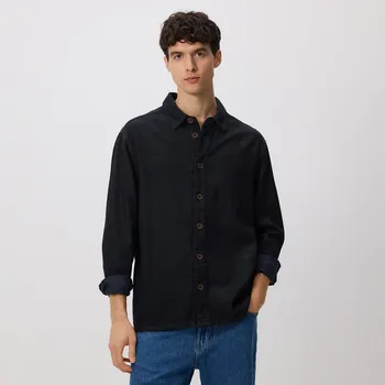 Pánská košile Reserved - Džínová košile comfort fit - černý - YQ321-99J - YQ321-99J-L