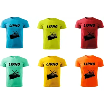 Pánské tričko Vodácké tričko Lipno pánské červené 3XL (tričko pro vodáky Lipno)