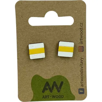 Náušnice art-wood.cz Náušnice - Žlutá turistická značka