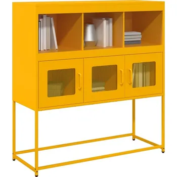 Příborník do zásuvky vidaXL Příborník 100,5 x 39 x 107 cm ocel válcovaná za studena [853418] Barva: horčicově žlutá