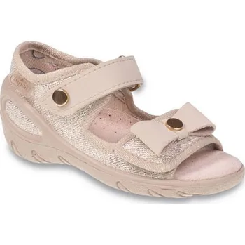 Dívčí bačkory BEFADO 433P019 20 - SUNNY - dív.sandálky, zlatá, mašle Velikost: 23