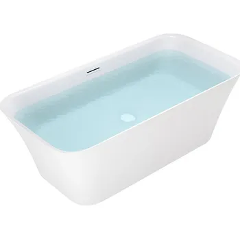 Vana BPS-koupelny Volně stojící akrylátová vana HYD-VIA511B 160x80 bílá, odtokový komplet bílý lesklý