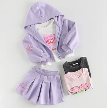 Dívčí sukně Reserved - Bavlněné kraťasy s výšivkou - levandulová - 7241G-04X - 7241G-04X-152