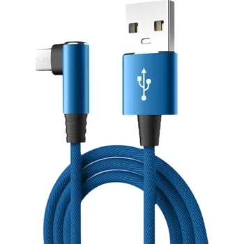 Datový kabel Rychlonabíjecí kabel USB A na USB C 1,5 m kolínkový kabel 90° Typ C kabel 5A nabíjení a přenos dat USB kabel s ohybem pro telefon tablet modrá