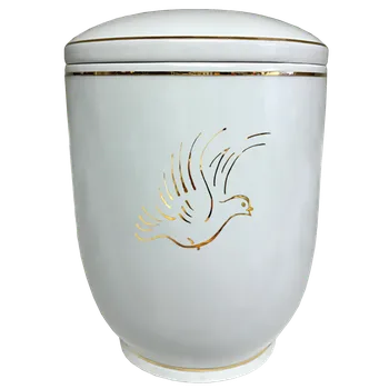 Smuteční dekorace Pohřební urna Diamant bílá | holubice
