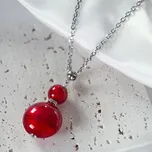 Lampglas Náhrdelník Red Mother of Pearl s 24karátovým zlatem v perlách Lampglas materiál závěsu a řetízku: chirurgická ocel