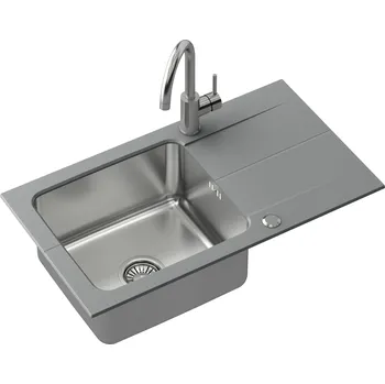 Granitový dřez Quadron Edward granitový a ocelový dřez 78x44 cm šedá/grafitová/onyx FUS_E7844SZ_3623500BS