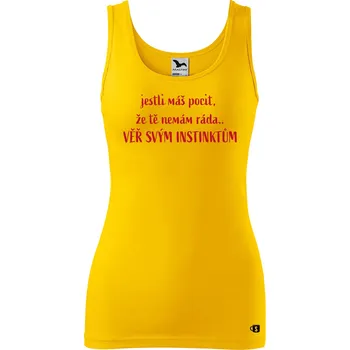 Dámské tílko s potiskem - Instinkty Velikost: S, Barva: Žlutá