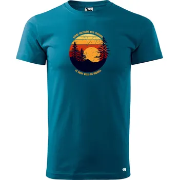 Pánské tričko -Cestování Velikost: XS, Barva trička: Petrolejová