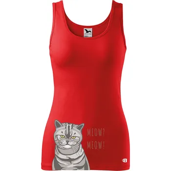 Dámské tílko s potiskem Kočka Velikost: L, Barva: Červená