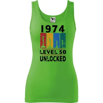 Dámské tričko Dámské tílko s potiskem Level 50 unlocked Velikost: XL, Barva: Apple green