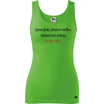 Dámské tílko s potiskem Slušná holka Velikost: S, Barva: Apple green