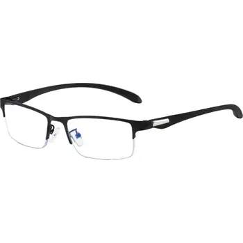 Brýle na čtení Černé kovové brýle na čtení +1,00 Hranaté brýle s filtrem proti modrému světlu Elegantní design Lehký rám Pohodlné nošení Ochrana očí