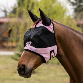 Koňská maska proti hmyzu Maska proti hmyzu Equestro Barva: Orchid, Velikost: XL