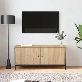 Televizní stolek vidaXL TV skříňka s dvířky 102 x 35 x 45 cm kompozitní dřevo [826290] Barva: dub sonoma