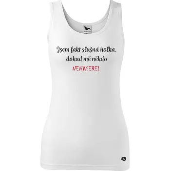 Dámské tílko s potiskem Slušná holka Velikost: L, Barva: Purpurová