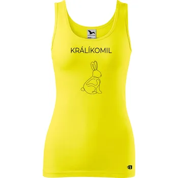 Dámské tílko s potiskem - Králíkomil Velikost: L, Barva: Citrónová