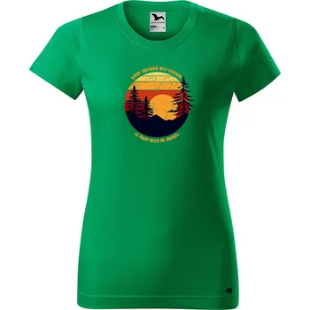 Dámské tričko Dámské tričko s potiskem Cestování Barva trička: Středně zelená - 16, Velikost: L