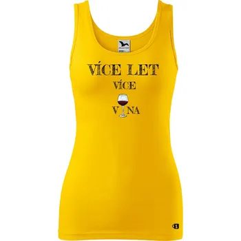 Dámské tričko Dámské narozeninové tílko s potiskem více vína Velikost: 2XL, Barva: Žlutá