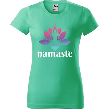 Dámské tričko Dámské tričko s potiskem Namaste Barva trička: Mátová - 95, Velikost: XL
