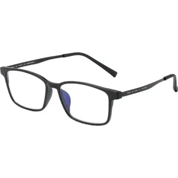 Brýle na čtení Černé hranaté plastové brýle s filtrem modrého světla Stylové ochranné brýle na počítač Lehký rám Moderní unisex design Pohodlné nošení Matná černá