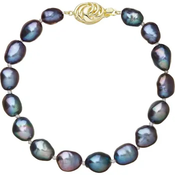 Náušnice Perlový náramek z říčních perel se zapínáním ze 14 karátového zlata 923011.3/9265A peacock