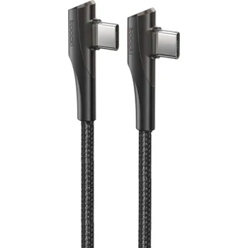 Datový kabel Rychlonabíjecí kabel duální USB C PD 60W 1 m 90° zahnutý konektor USB C 5A datový kabel pro rychlé nabíjení a synchronizaci