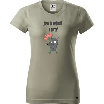 Dámské tričko Dámské tričko s potiskem Nejhezčí z party Barva trička: Světlá khaki - 28, Velikost: M