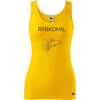 Dámské tílko s potiskem - Rybkomil Velikost: L, Barva: Žlutá