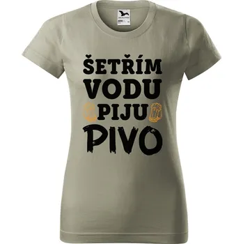 Dámské tričko Dámské tričko s potiskem Šetřím vodu Barva trička: Světlá khaki - 28, Velikost: 2XL