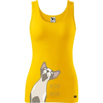 Dámské tílko s potiskem sphynx Velikost: 2XL, Barva: Žlutá