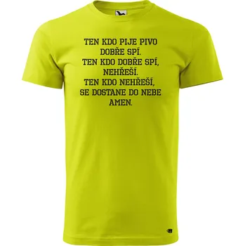 Pánské oblečení Pánské tričko s potiskem Hřích Velikost: XS, Barva trička: Limetková