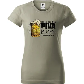 Dámské tričko Dámské tričko s potiskem Den bez piva Barva trička: Světlá khaki - 28, Velikost: XL