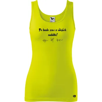 Dámské oblečení Dámské tílko s potiskem - Aleje Velikost: 2XL, Barva: Limetková