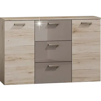 Komoda Komoda, dub san marino / latte vysoký lesk HG, ASSOR