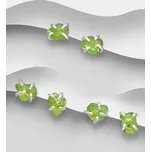 ŠTĚSTÍ olivín stříbrné náušnice na puzetku