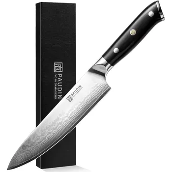 Kuchyňský nůž Profesionální, kuchařský damaškový nůž PAUDIN 20cm