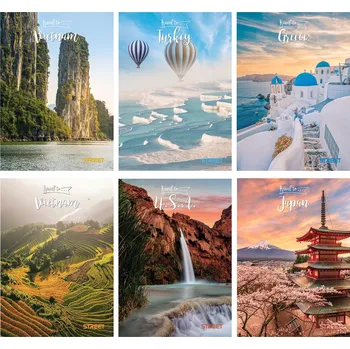 Sešit Eurocom Sešit A5 56 listů Travel To linkovaný ,balení 10 ks 559708