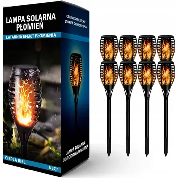 Venkovní osvětlení SOLÁRNÍ ZAHRADNÍ LAMPA LED POCHODEŇ EFEKT PLAMENE MALÁ SADA 8 KS