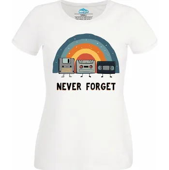 Dámské tričko Dámské tričko Retro Kazety Never Forget (Velikost: XXL, Barva: Bílá)