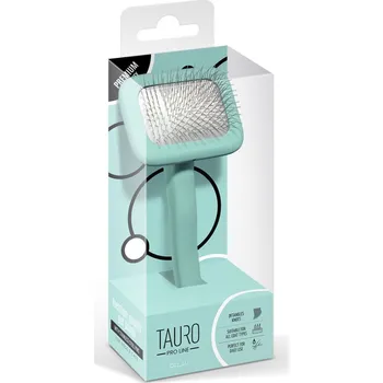 Kartáč pro zvířata TAURO PRO LINE Antistatický dřevěný drátkový kartáč TPL obdélníkový zelený Velikost: S