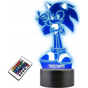 Dekorativní svítidlo LAMPKA na SKLE Bajka Sonic the Hedgehog 3D LED RGB + DÁLKOVÝ OVLADAČ 16 BAREV