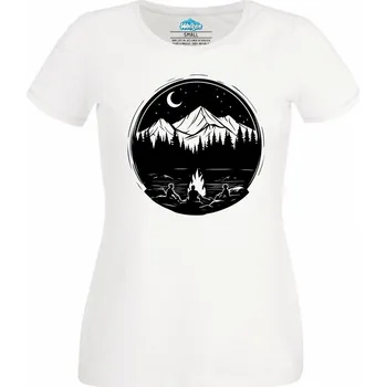 Dámské tričko Dámské tričko Noc u Táboráku v Horách (Velikost: 4XL, Barva: Bílá)