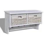 Nástěnná police bílá 60 x 23,5 x 33 cm dřevo pavlovnie Bílá240792