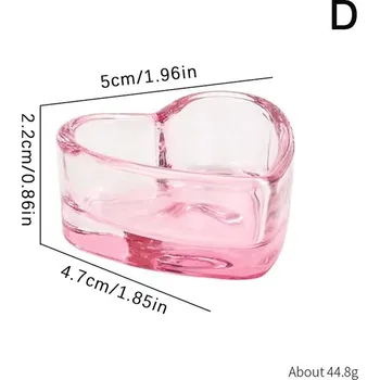 Barevný skleněný kelímek na štětce a akrylový prášek | kelímek na nehty, pomůcka na nehty - D