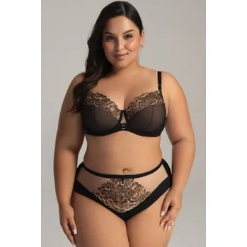 Podprsenka Polovyztužená podprsenka Ava Lingerie 2143 Classy black Černo-béžová 90F